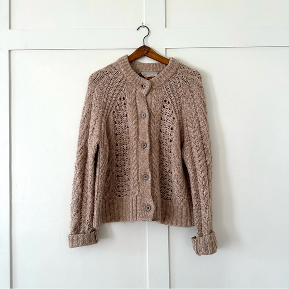 Everlane Sweaters - Everlane Beige Cable Knit Cardigan